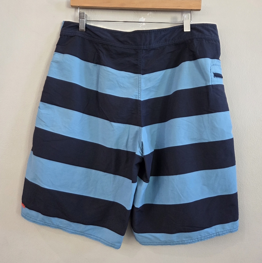 Men's Patagonia Stripe Wavefarer Board Shorts Size 35 Blue #86630 Beach - Picture 4 of 7